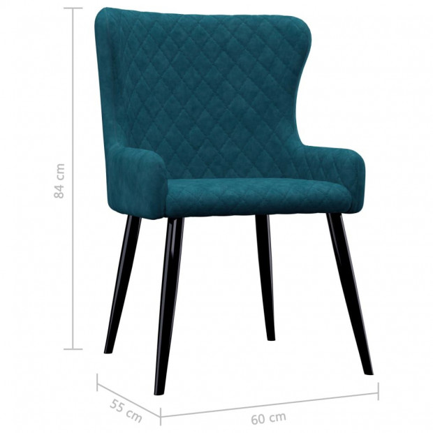Dining Chairs 2 Pcs Velvet Blue Image 7