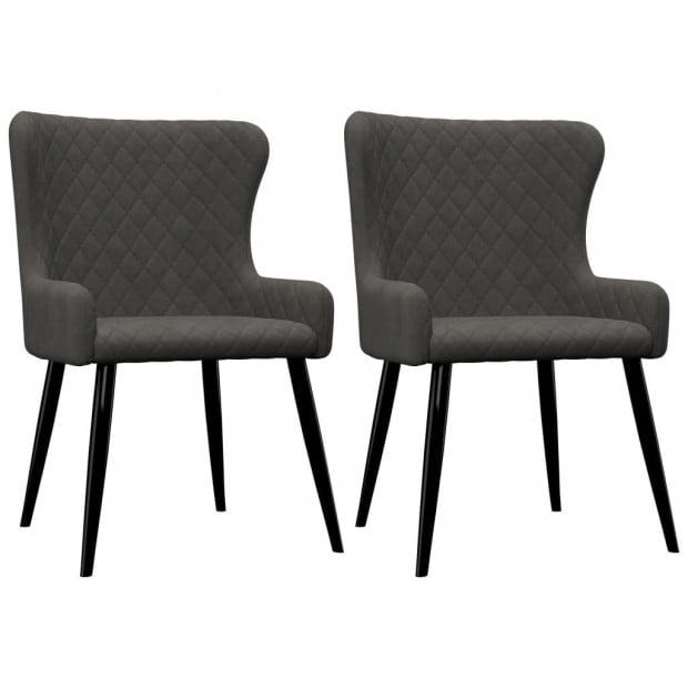Dining Chairs 2 Pcs Velvet Grey