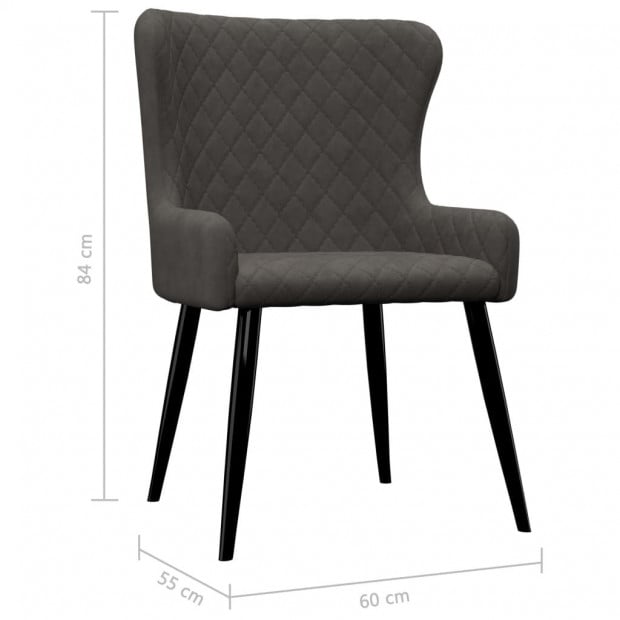 Dining Chairs 2 Pcs Velvet Grey Image 7