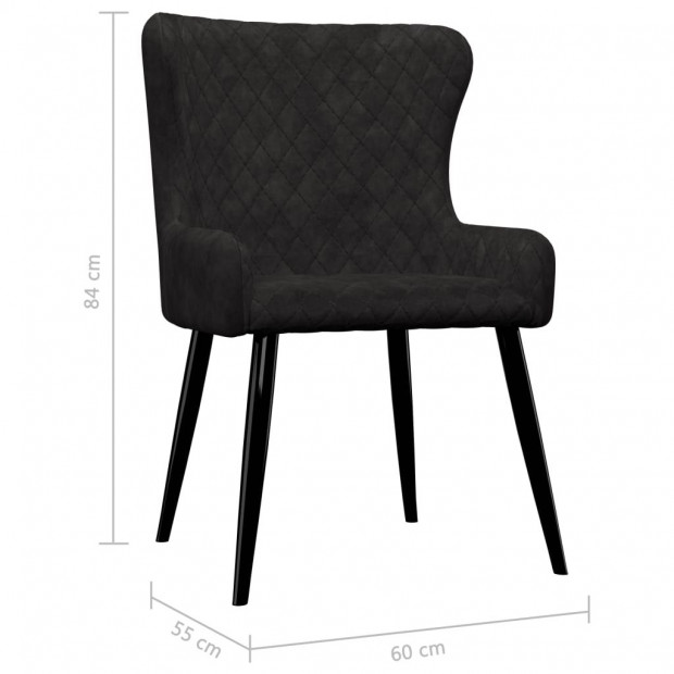 Dining Chairs 2 Pcs Velvet Black Image 7