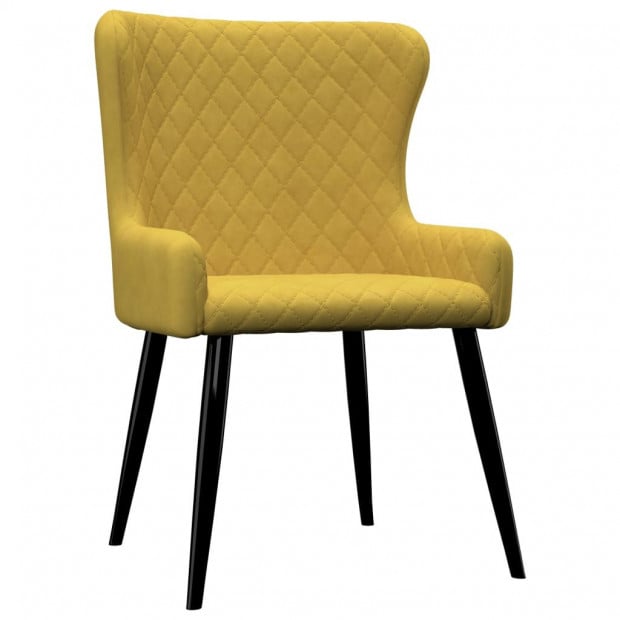 Dining Chairs 2 Pcs Yellow Velvet Image 2
