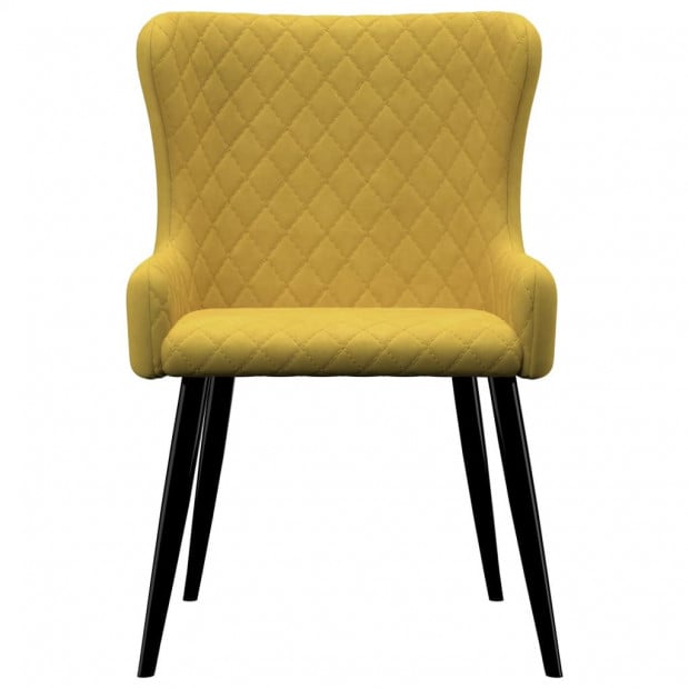 Dining Chairs 2 Pcs Yellow Velvet Image 3