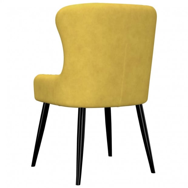 Dining Chairs 2 Pcs Yellow Velvet Image 5