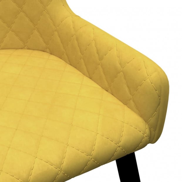 Dining Chairs 2 Pcs Yellow Velvet Image 6