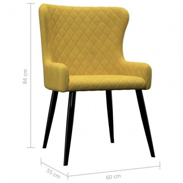 Dining Chairs 2 Pcs Yellow Velvet Image 7
