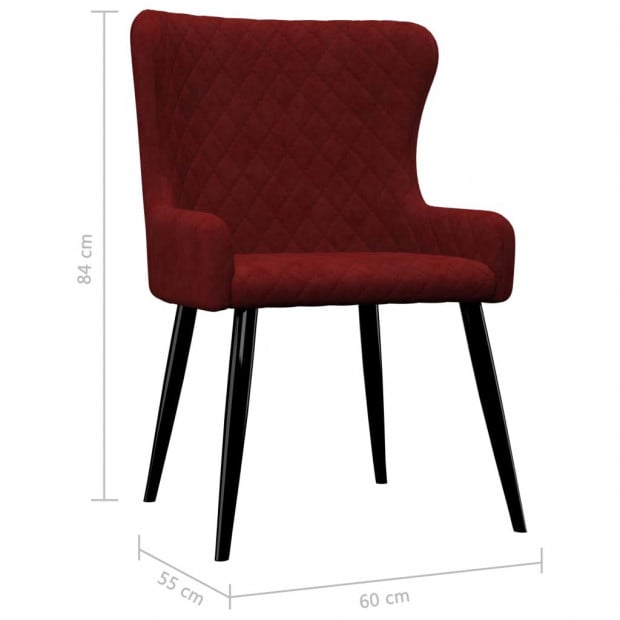 Dining Chairs 2 Pcs Red Velvet Image 7