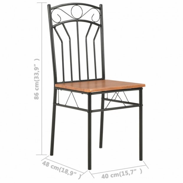 Dining Chairs 6 Pcs Brown Mdf Image 8