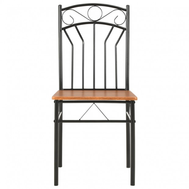 Dining Chairs 2 Pcs Brown Mdf Image 3