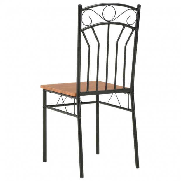 Dining Chairs 2 Pcs Brown Mdf Image 4