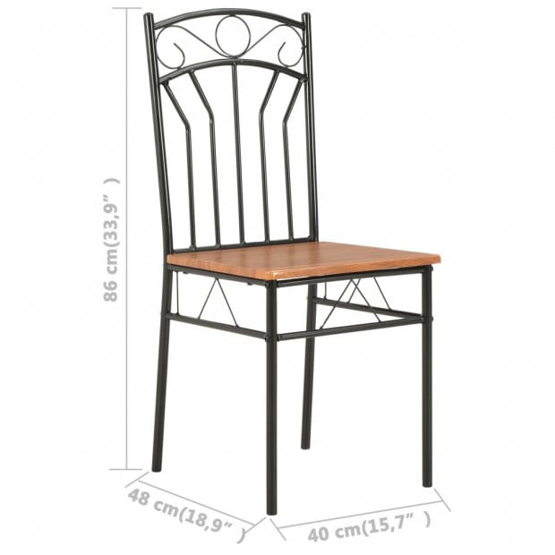 Dining Chairs 2 Pcs Brown Mdf Image 8