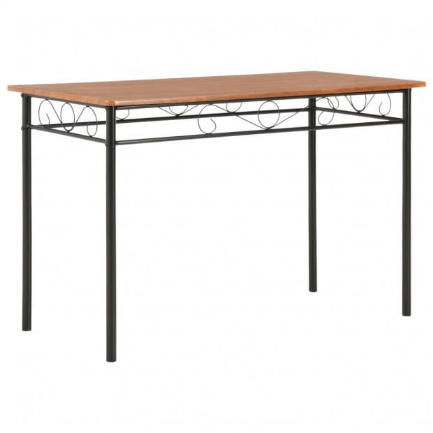 5 Piece Dining Set Mdf And Steel Brown Image 4