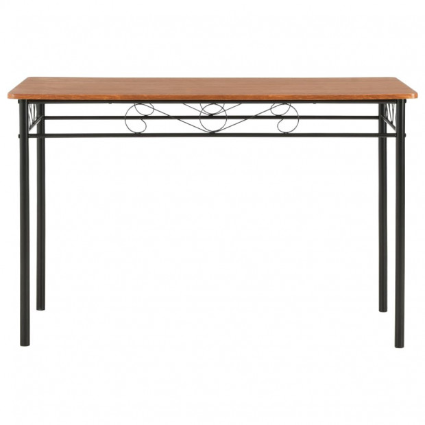 5 Piece Dining Set Mdf And Steel Brown Image 5