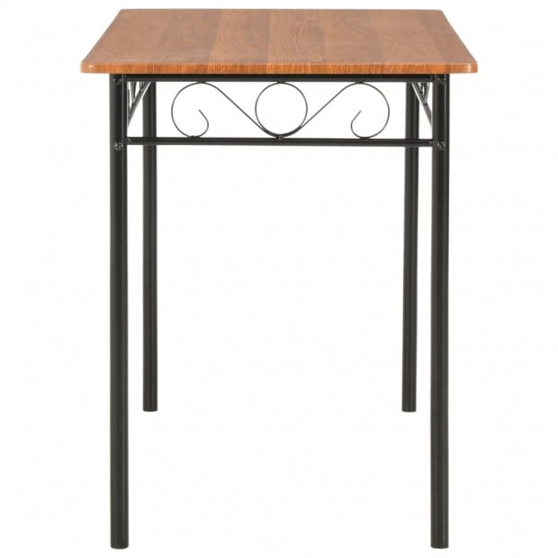 5 Piece Dining Set Mdf And Steel Brown Image 6