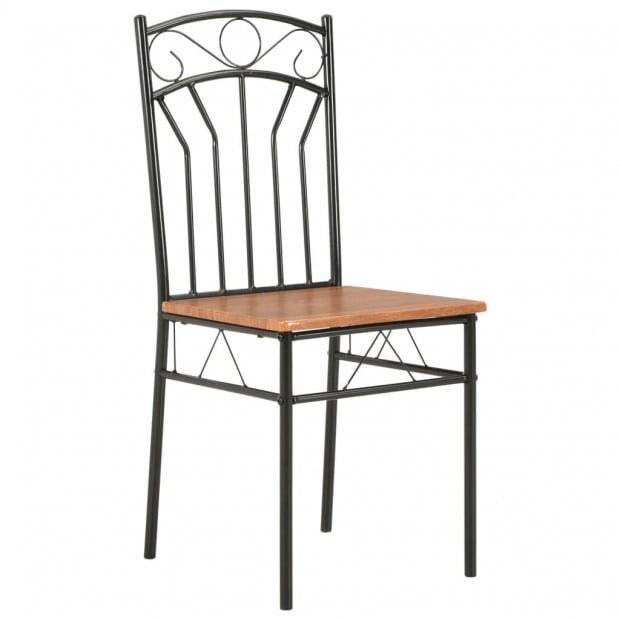 5 Piece Dining Set Mdf And Steel Brown Image 7