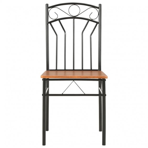 5 Piece Dining Set Mdf And Steel Brown Image 8