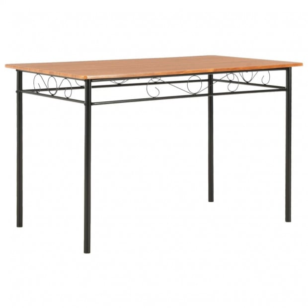 7 Piece Dining Set Mdf And Steel Brown Image 3