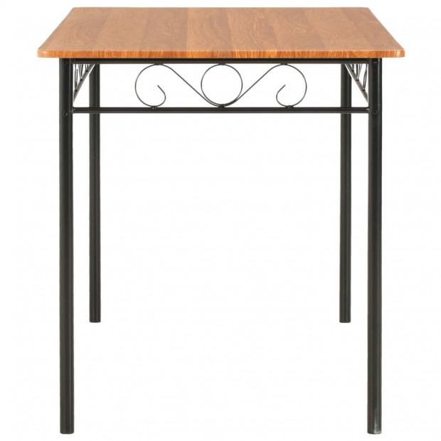 7 Piece Dining Set Mdf And Steel Brown Image 5