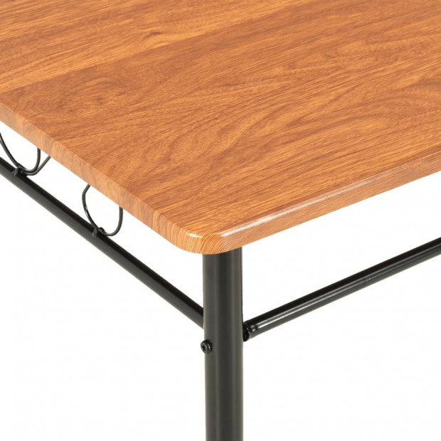 Dining Table Brown 120x70x75 Cm Mdf Image 6