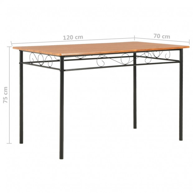 Dining Table Brown 120x70x75 Cm Mdf Image 8