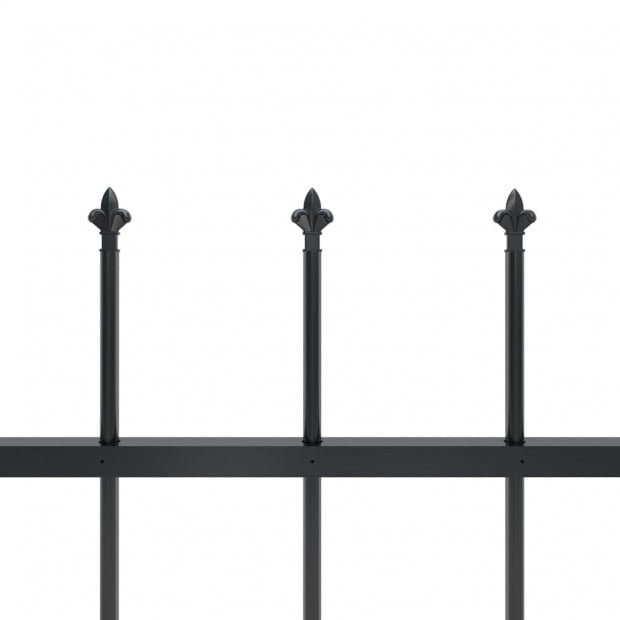 Garden Fence With Spear Top Steel 3.4x1 M Black Image 4