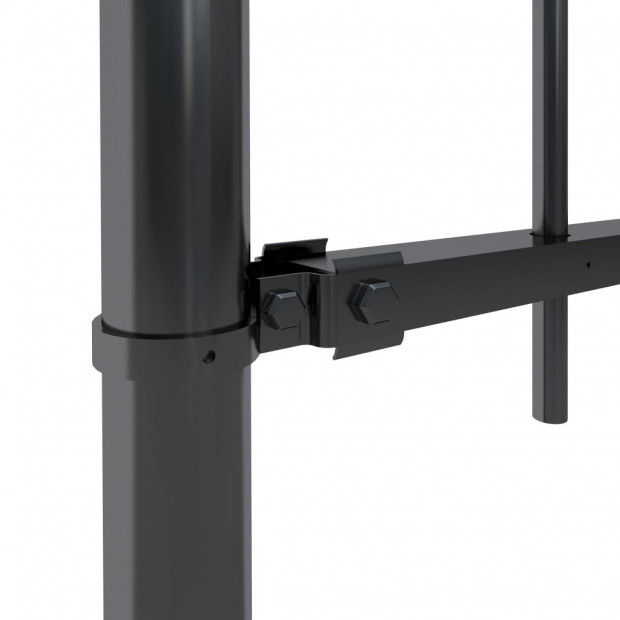 Garden Fence With Spear Top Steel 5.1x1 M Black Image 3