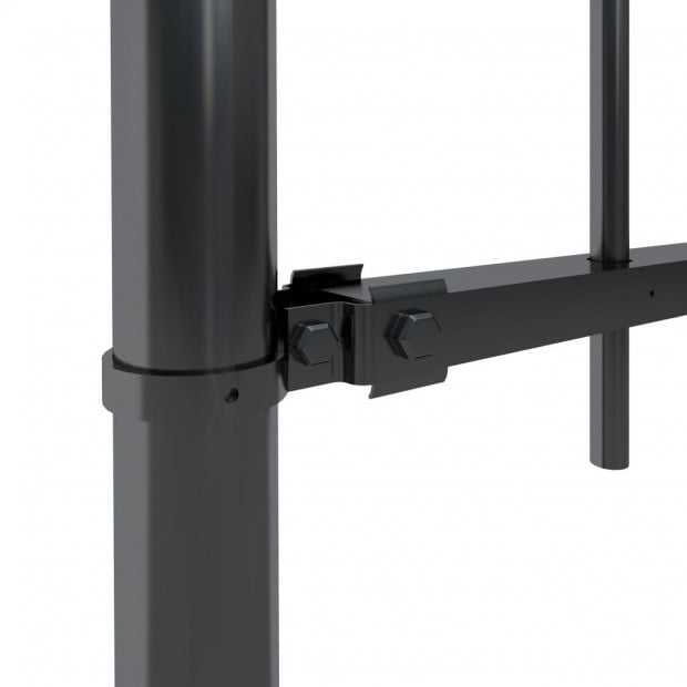 Garden Fence With Spear Top Steel 6.8x1 M Black Image 3