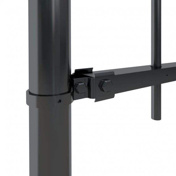 Garden Fence With Spear Top Steel 5.1x1.5 M Black Image 3