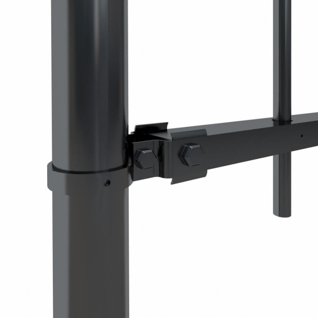 Garden Fence With Hoop Top Steel 3.4x0.8 M Black Image 4