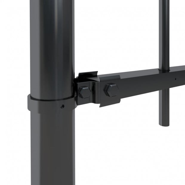 Garden Fence With Hoop Top Steel 3.4x1 M Black Image 4