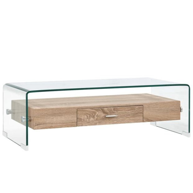 Coffee Table Clear 98x45x31 Cm Tempered Glass