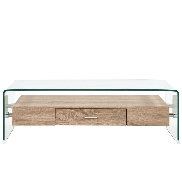 Coffee Table Clear 98x45x31 Cm Tempered Glass Image 2