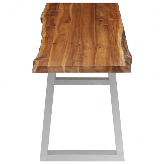 3 Piece Dining Set Solid Acacia Wood Brown Image 11