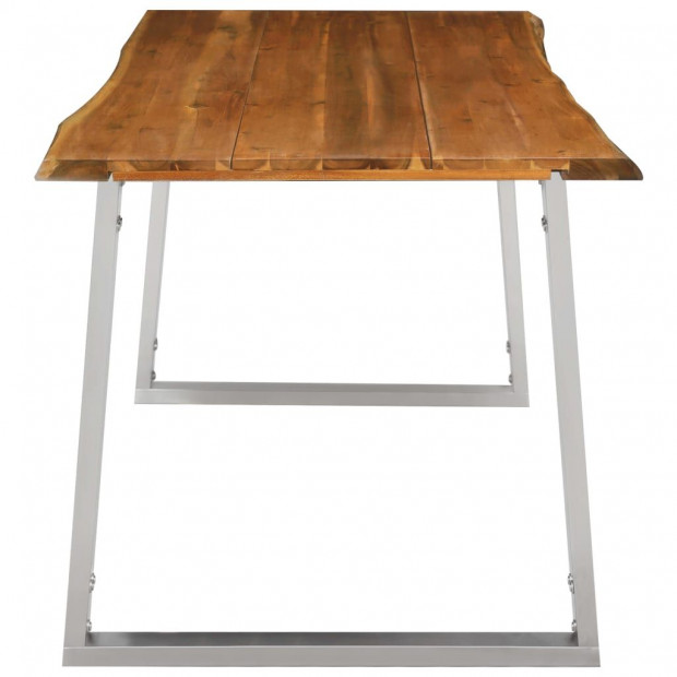 3 Piece Dining Set Solid Acacia Wood Brown Image 6