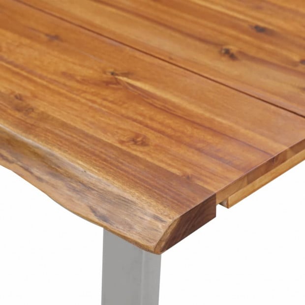 3 Piece Dining Set Solid Acacia Wood Brown Image 8