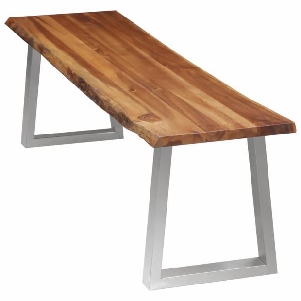 3 Piece Dining Set Solid Acacia Wood Brown Image 10