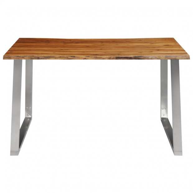 3 Piece Dining Set Solid Acacia Wood Brown Image 7