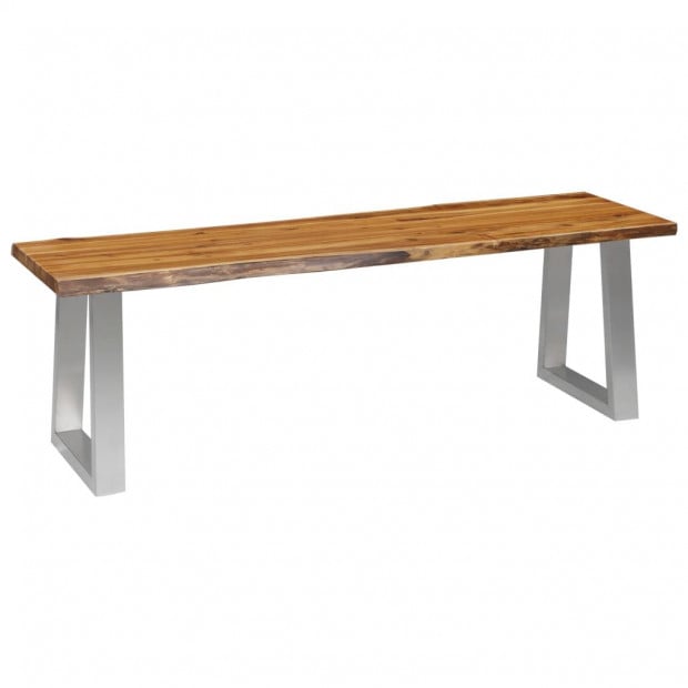 3 Piece Dining Set Solid Acacia Wood Brown Image 10