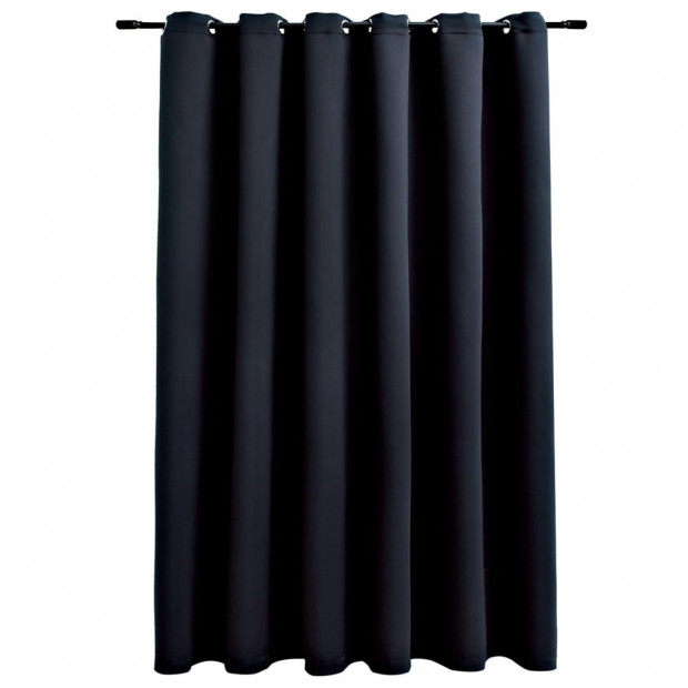 Blockout Curtain With Metal Rings Black 290x245 Cm