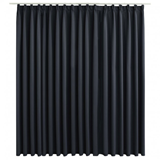 Blockout Curtain With Hooks Black 290x245 Cm
