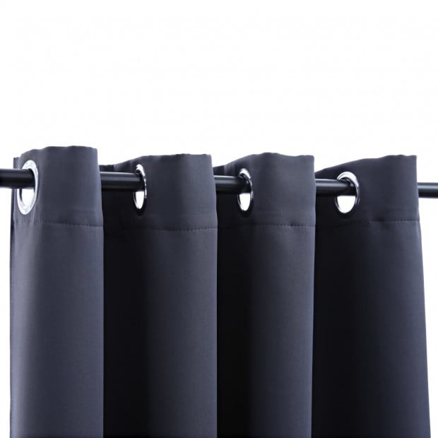 Blockout Curtain With Metal Rings Anthracite 290x245 Cm Image 4