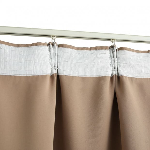 Blockout Curtains With Hooks 2 Pcs Taupe 140x245 Cm Image 4