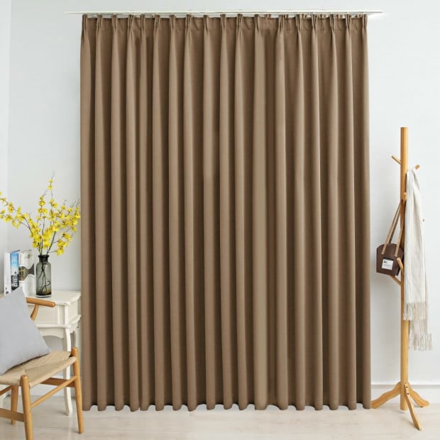 Blockout Curtain With Hooks Taupe 290x245 Cm Image 2