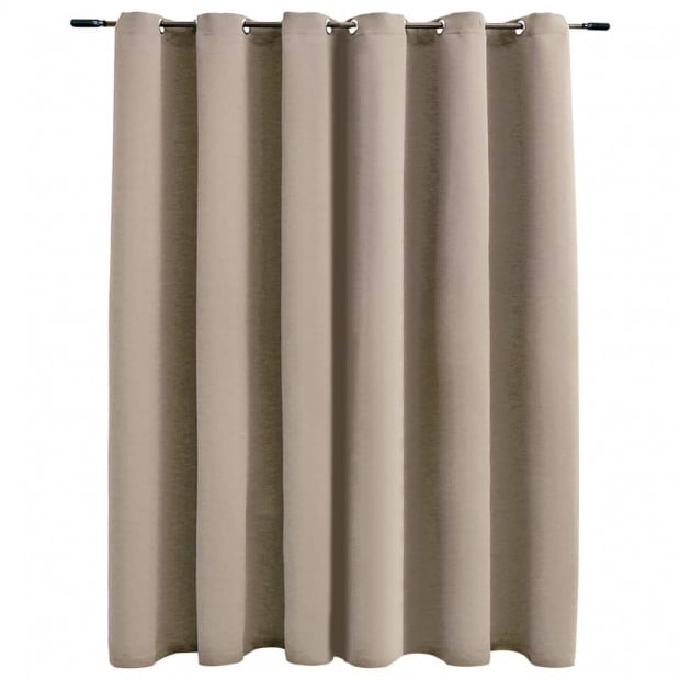 Blockout Curtain With Metal Rings Beige 290x245 Cm