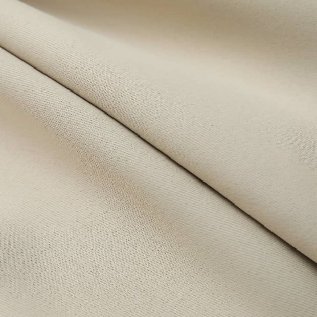 Blockout Curtains With Hooks 2 Pcs Beige 140x245 Cm Image 4