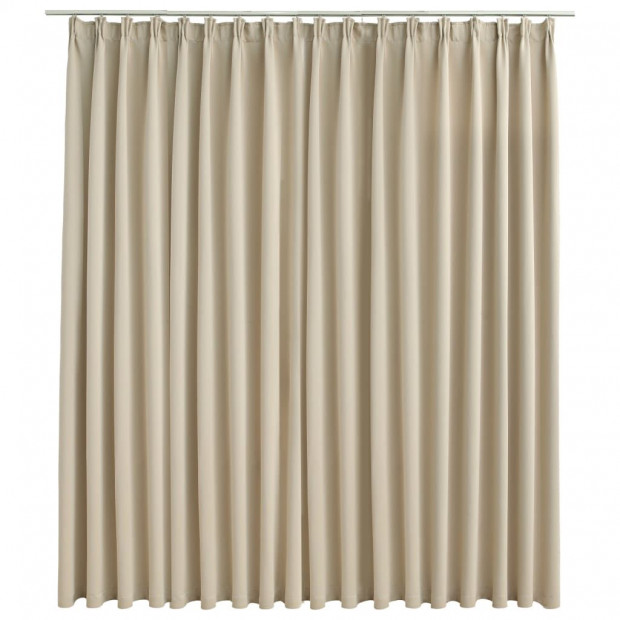 Blockout Curtain With Hooks Beige 290x245 Cm
