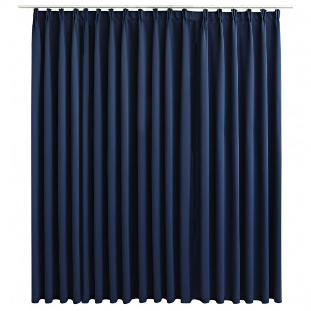 Blockout Curtain With Hooks Blue 290x245 Cm