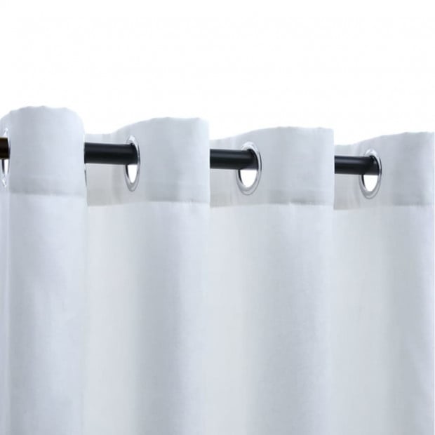 Blockout Curtains With Metal Rings 2 Pcs Off White 140x225 Cm Image 4