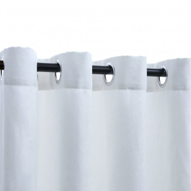Blockout Curtains With Metal Rings 2 Pcs Off White 140x245 Cm Image 4