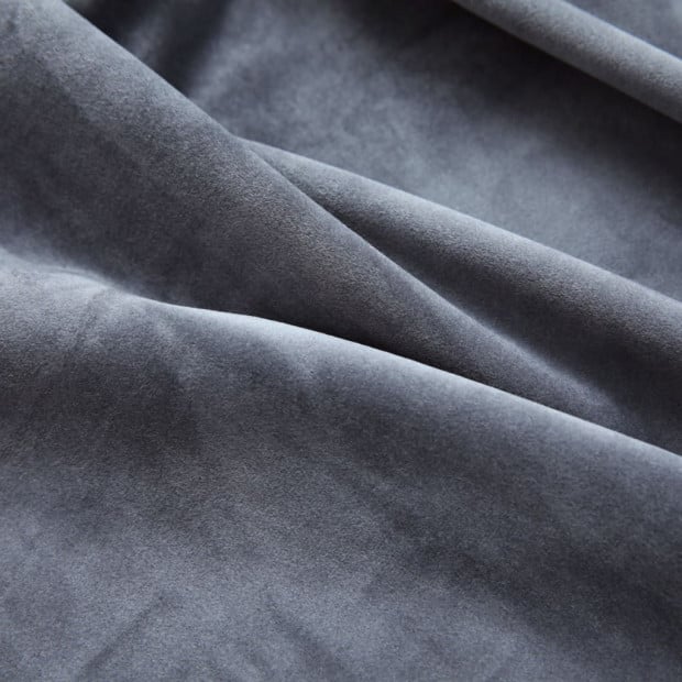Blockout Curtains With Rings 2 Pcs Velvet Anthracite 140 x 245cm Image 3
