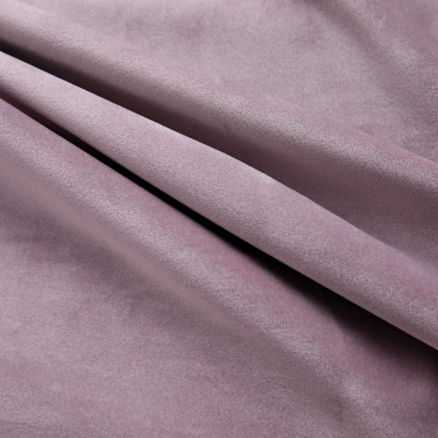 Blockout Curtains With Rings 2 Pcs Velvet Antique Pink 140x245cm Image 3